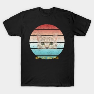 vinage cat, best cat dad ever T-Shirt